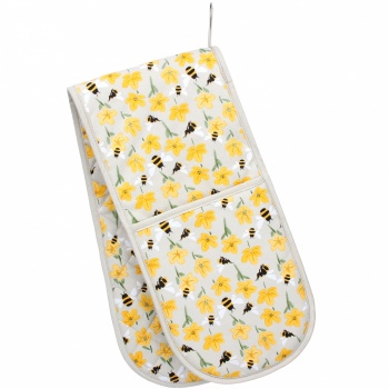 Gisela Graham Double Oven Glove - Bee And Buttercup Design