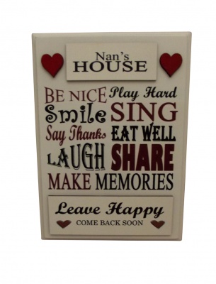 Nan's House Rules Novelty Wooden Sign