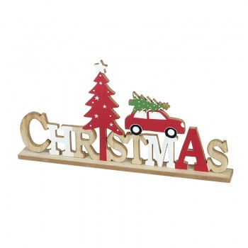 Heaven Sends Wooden Christmas Sign with Car