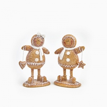 Heaven Sends Pair of Standing Gingerbread People Decorations