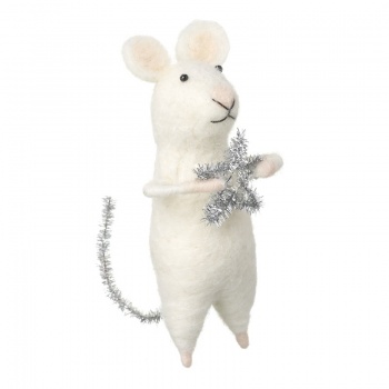 Heaven Sends Wool Mouse with Star and Glitter Tail