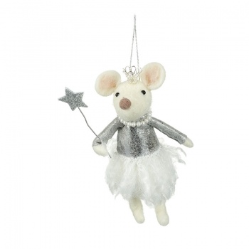 Heaven Sends Silver & White Mouse with Star Wand