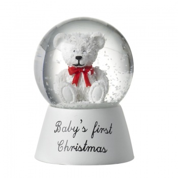 Heaven Sends Baby's First Christmas Teddy Bear Snow Globe