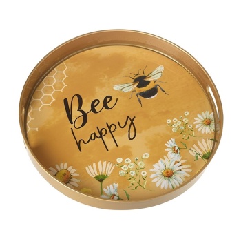 Heaven Sends Bee Happy Round Decorative Tray