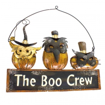 Heaven Sends The Boo Crew Metal Halloween Decorative Sign
