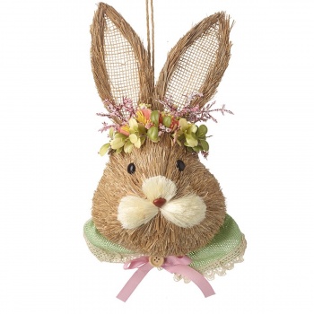 Heaven Sends Floral Bristle Bunny Head Easter Decoration