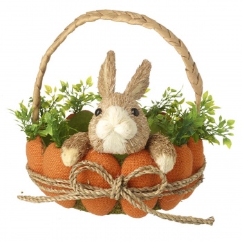 Heaven Sends Carrot and Bristle Rabbit Medium Easter Basket