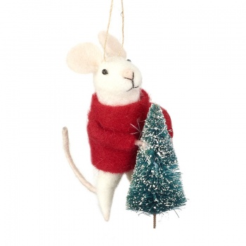 Heaven Sends Hanging Mouse With Tree Christmas  Decoration