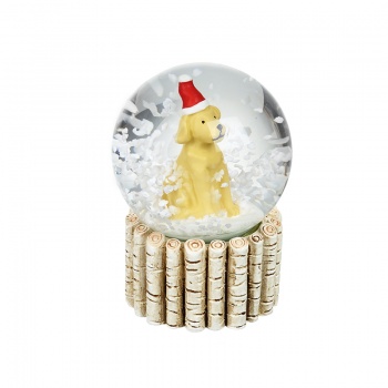 Heaven Sends Miniature Santa Dog Christmas Snow Globe