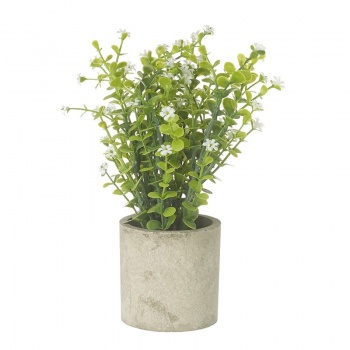 Heaven Sends Faux White Flower Pot In Clay Planter Home Accessory