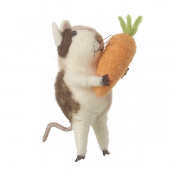 Heaven Sends Felt Mouse with Carrot Easter Decoration