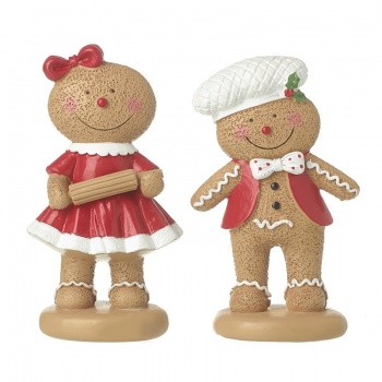 Heaven Sends Mr and Mrs Gingerbread Standing Christmas Decorations