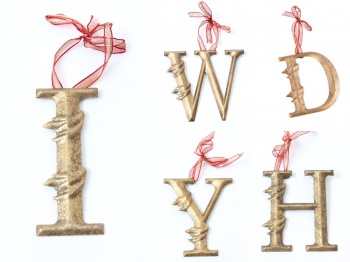Heaven Sends Gold Letters Christmas Tree Decorations