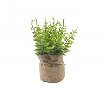 Heaven Sends Faux Green Plant In Hessian Bag Home Accessory