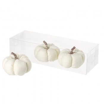 Heaven Sends Set of Three Cream Linen Halloween Pumpkin Decorations