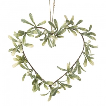 Heaven Sends Mistletoe Heart Shaped Christmas Decorative Wreath