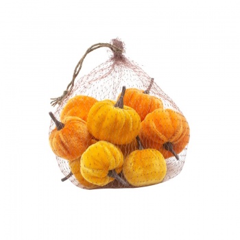 Heaven Sends Bag of Velvet Orange Pumpkin Halloween Decorations