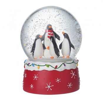 Heaven Sends Penguins and Snowflakes Musical Christmas Snow Globe