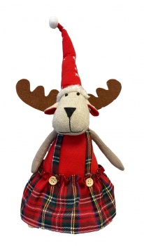 Heaven Sends Plush Tartan Reindeer Christmas Decoration