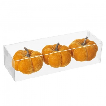 Heaven Sends Set of Three Orange Velvet Pumpkin Halloween Decorations