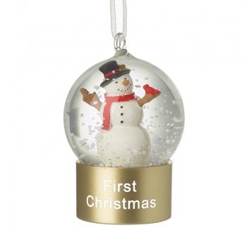 Heaven Sends First Christmas Snowman Snow Globe Decoration