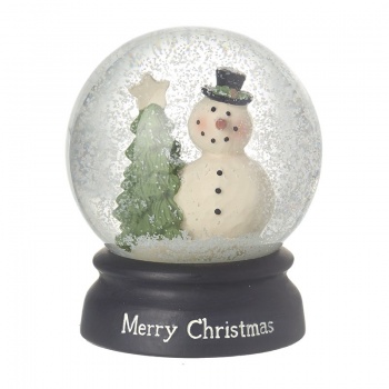 Heaven Sends Merry Christmas Snowman Snow Globe