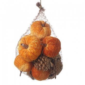 Heaven Sends Bag of Velvet Pumpkins and Pinecones Halloween Decorations