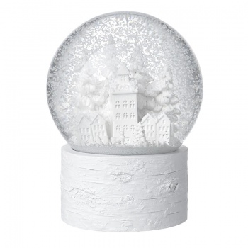 Heaven Sends White Town Scene Christmas Snow Globe