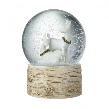 Heaven Sends Deer With Wreaths Christmas Snow Globe