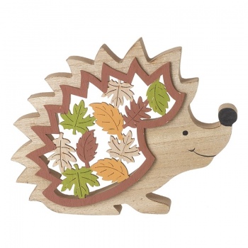Heaven Sends Wooden Autumnal Hedgehog Decoration