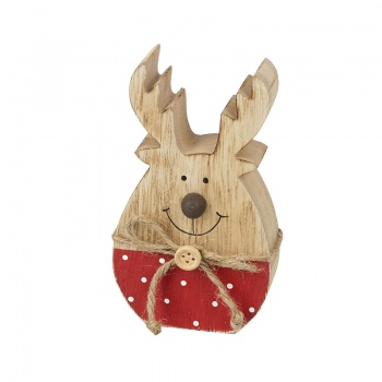 Heaven Sends Rustic Wooden Reindeer Novelty Christmas Decoration