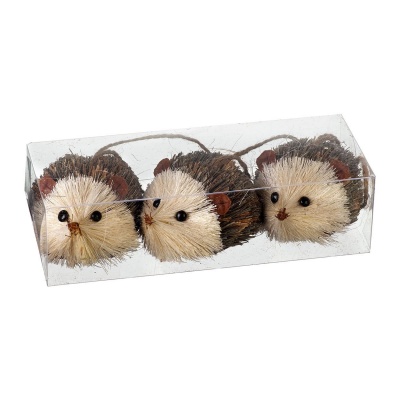 Heaven Sends Set of 3 Bristle Hedgehogs Christmas Decorations