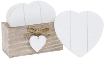 Joe Davies Rustic Wooden Set of 6 Love Heart Shaped Coasters