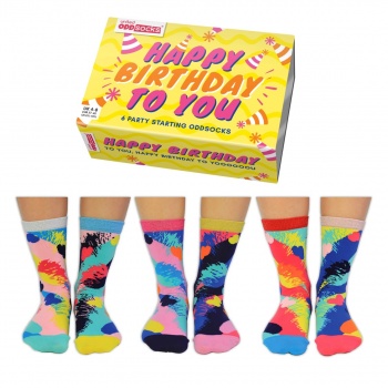 United Oddsocks Women's Happy Birthday To You Gift Box