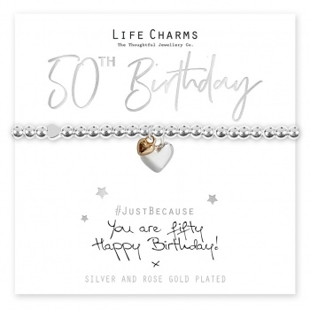 Life Charms 50th Birthday Gift Boxed Bracelet