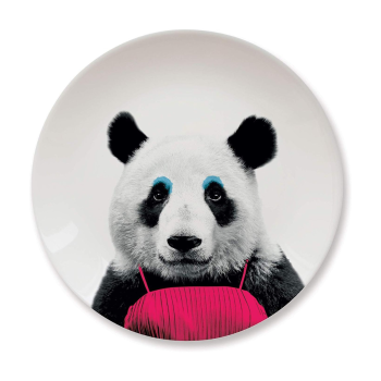 Mustard Novelty Panda Design Party Animal Plate