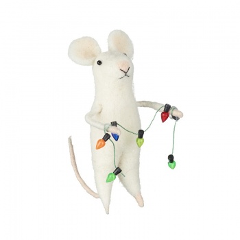 Décoration De Noël Souris En Laine - Mignon Ornement Pour Sapin, Scène De Noël