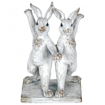 Originals Novelty Cream Rabbits Dancing Home Ornament
