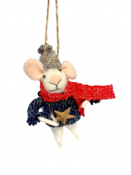Originals Felt Mouse With Star Christmas Tree Decoration