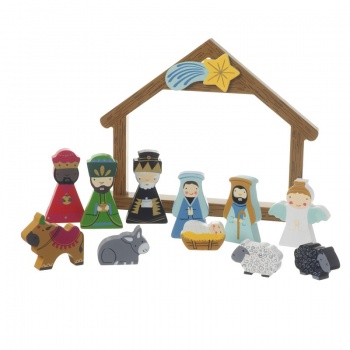 Heaven Sends Boxed Wooden Nativity Set