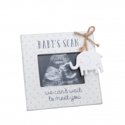 Petit Cheri White and Grey Baby Scan Photo Frame