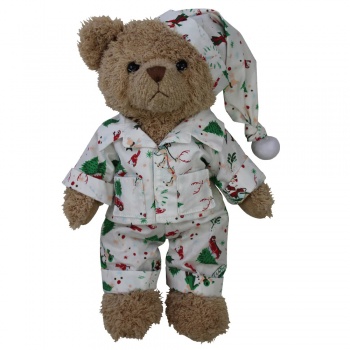 Powell Craft Children's Plush Teddy Bear - Christmas Pyjamas