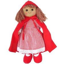 Powell Craft Childrens Fabric Rag Doll - Red Riding Hood Design