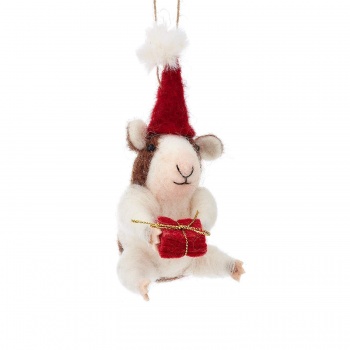 Sass & Belle Felt Christmas Guinea Pig Hanging Decoration