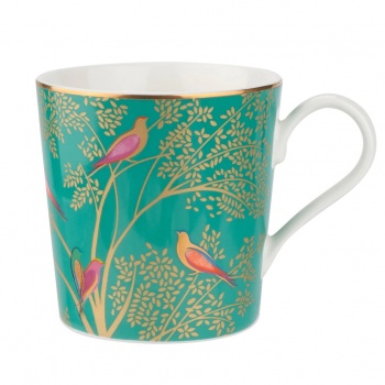 Sara Miller Green Chelsea Bird Porcelain Mug with Gift Box