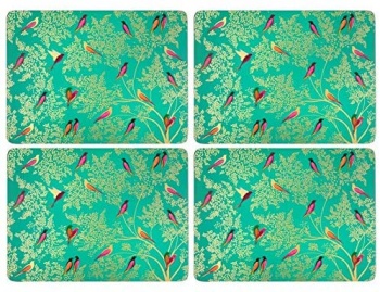 Sara Miller Chelsea Bird Green Set of 4 Placemats By Portmeirion