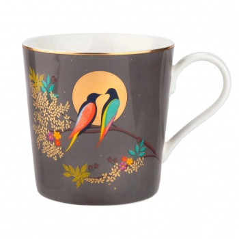 Sara Miller Grey Chelsea Bird Porcelain Mug with Gift Box