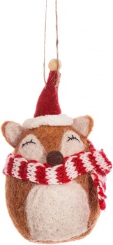 Sass & Belle Festive Felt Fox Christmas Tree Decoration