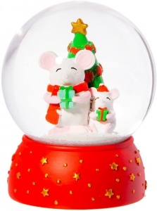 Sass & Belle Festive Mice Christmas Snow Globe Decoration