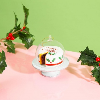 Sass & Belle Christmas Cake Dome Bauble Decoration